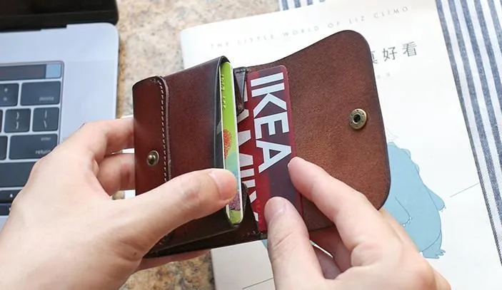Leather Mens Front Pocket Wallet Small Wallets Card Wallet Change Wallet for Men