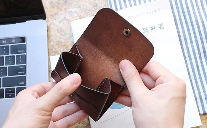 Leather Mens Front Pocket Wallet Small Wallets Card Wallet Change Wallet for Men