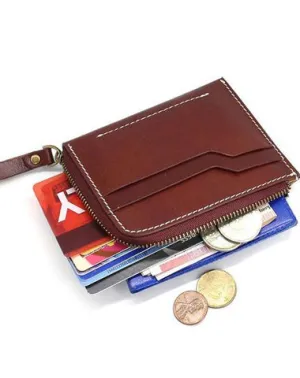 Leather Mens Front Pocket Wallets Small Slim Wallet billfold Card Wallet Change Wallet for Men
