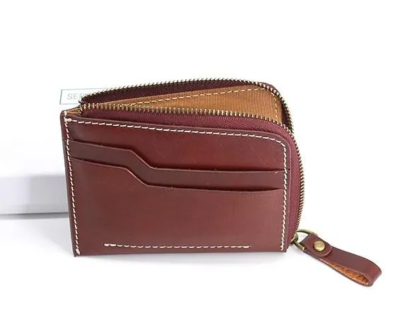 Leather Mens Front Pocket Wallets Small Slim Wallet billfold Card Wallet Change Wallet for Men