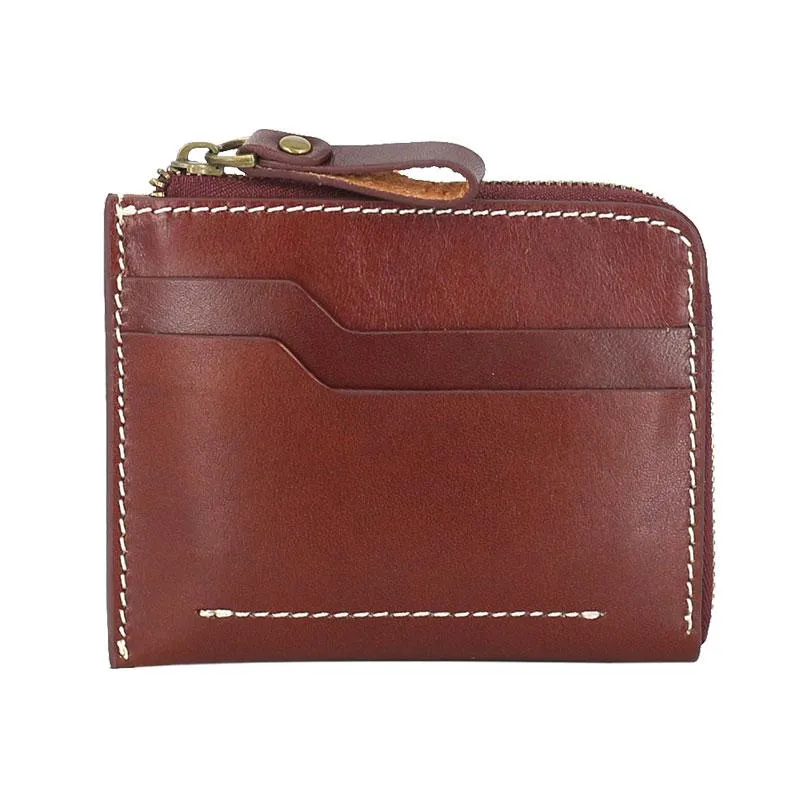 Leather Mens Front Pocket Wallets Small Slim Wallet billfold Card Wallet Change Wallet for Men