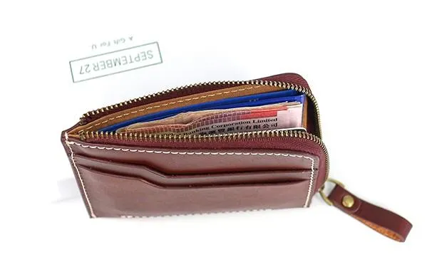 Leather Mens Front Pocket Wallets Small Slim Wallet billfold Card Wallet Change Wallet for Men