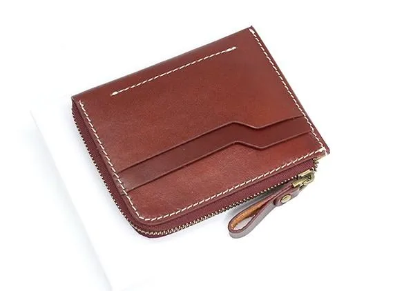 Leather Mens Front Pocket Wallets Small Slim Wallet billfold Card Wallet Change Wallet for Men