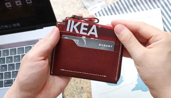 Leather Mens Front Pocket Wallets Small Slim Wallet billfold Card Wallet Change Wallet for Men