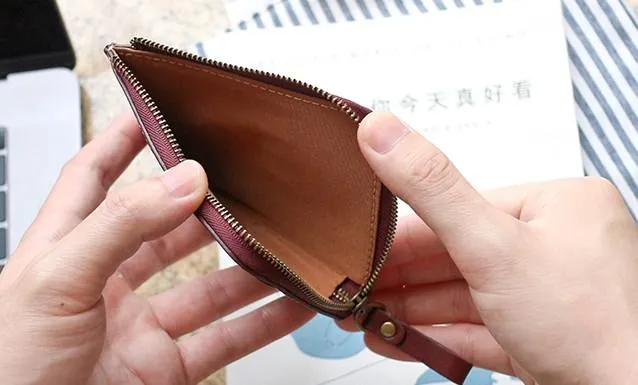 Leather Mens Front Pocket Wallets Small Slim Wallet billfold Card Wallet Change Wallet for Men