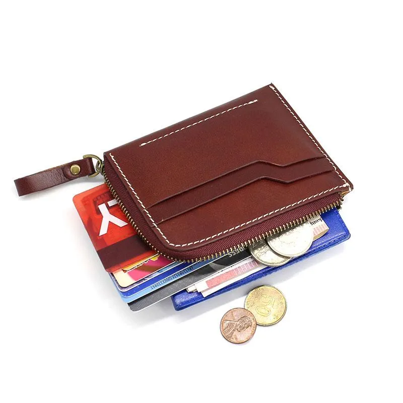 Leather Mens Front Pocket Wallets Small Slim Wallet billfold Card Wallet Change Wallet for Men