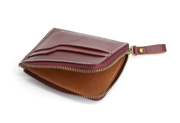 Leather Mens Front Pocket Wallets Small Slim Wallet billfold Card Wallet Change Wallet for Men