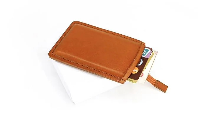 Leather Mens Slim Card Wallet Front Pocket Wallet Small Change Wallets for Men