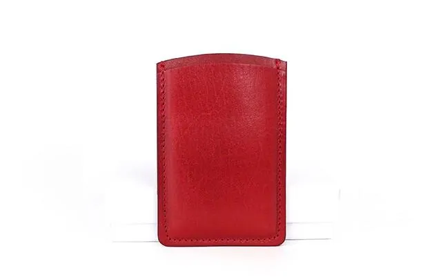 Leather Mens Slim Card Wallet Front Pocket Wallet Small Change Wallets for Men
