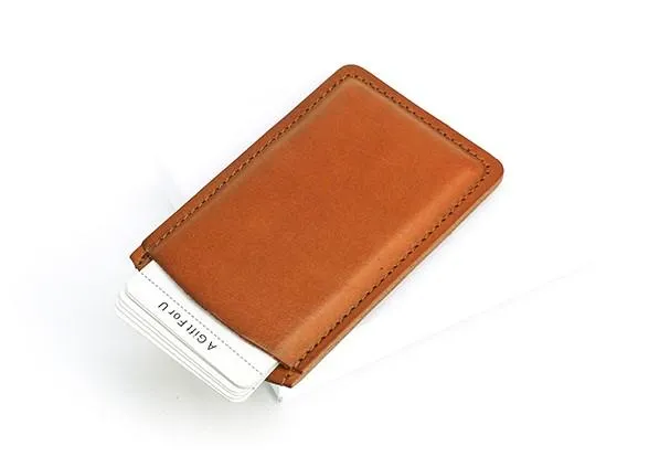 Leather Mens Slim Card Wallet Front Pocket Wallet Small Change Wallets for Men