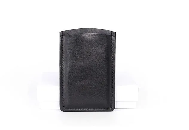Leather Mens Slim Card Wallet Front Pocket Wallet Small Change Wallets for Men