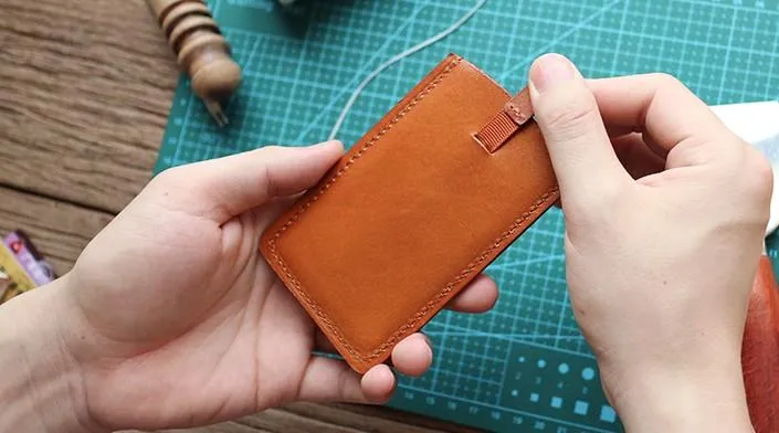Leather Mens Slim Card Wallet Front Pocket Wallet Small Change Wallets for Men