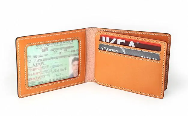 Leather Mens Slim license Wallet Card Wallets Slim Wallet Front Pocket Wallet for Men