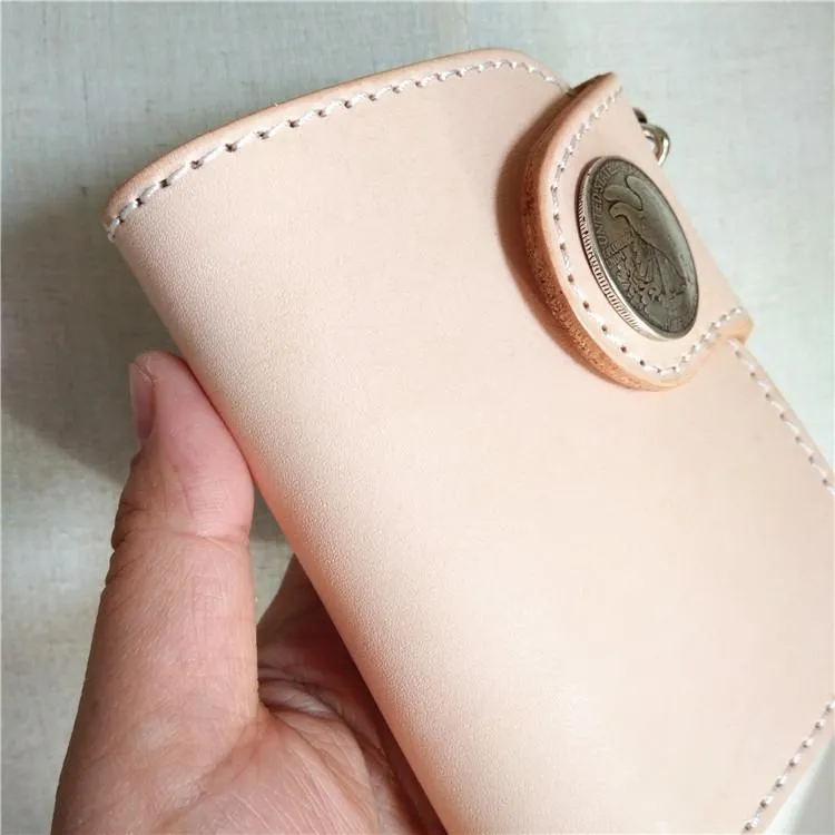 Leather Small Biker Chain Wallets Cool billfold Handmade Biker Wallets with Chain