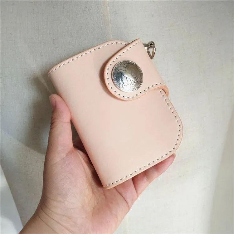 Leather Small Biker Chain Wallets Cool billfold Handmade Biker Wallets with Chain