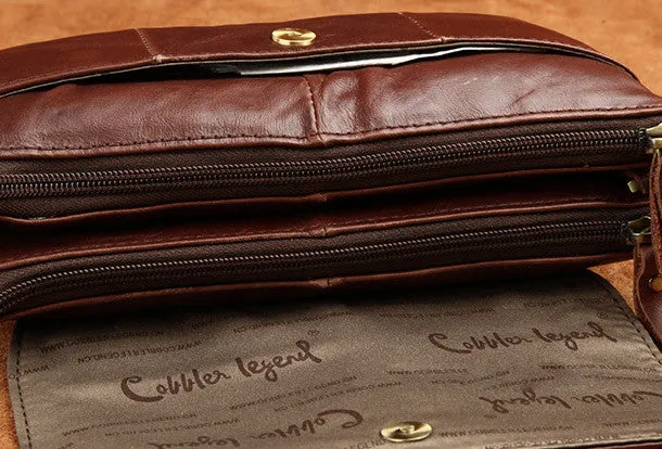 Men Leather clutch Vintage Bifold Coffee Long wallet women leather zip clutch bag
