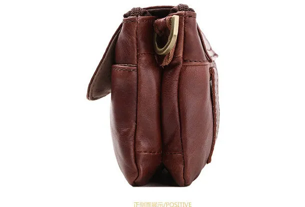 Men Leather clutch Vintage Bifold Coffee Long wallet women leather zip clutch bag