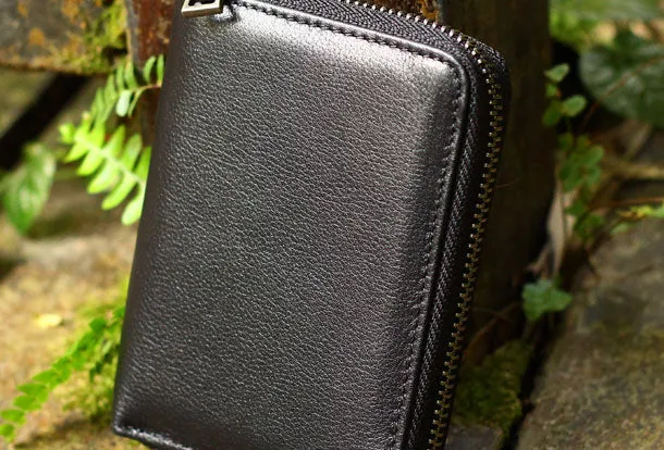 Mens Leather Wallet billfold Leather Wallet Small Slim Bifold Wallet For Men