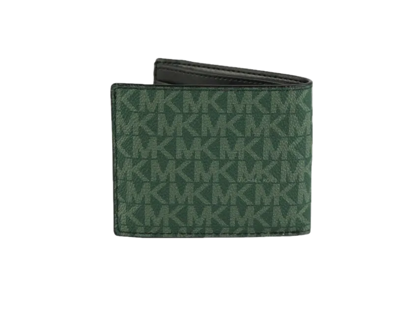 Michael Kors Gifting Slim Signature Bifold with Key Fob Box Set (Green/Marigold)