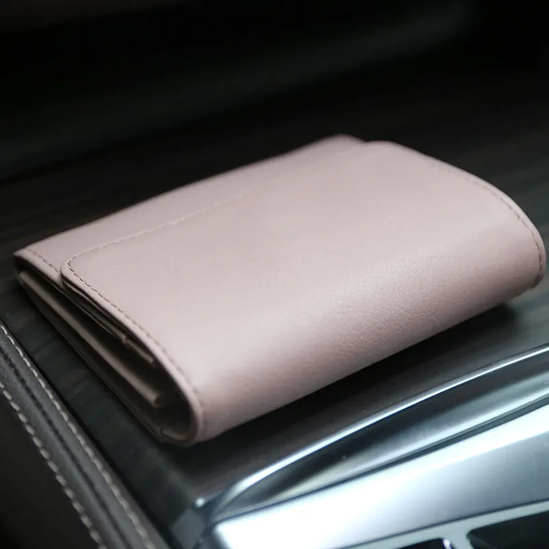 Minimalist Womens Brown Leather Billfold Wallet Small Wallet with Coin Pocket Slim Wallet for Ladies