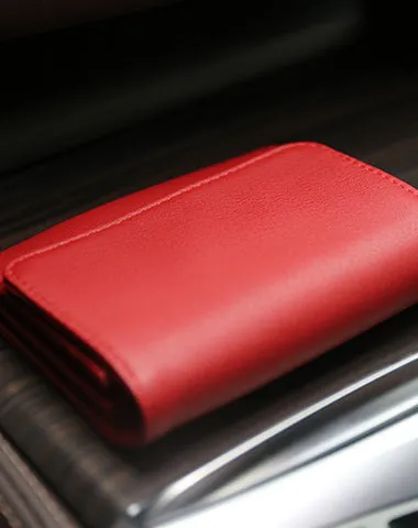 Minimalist Womens Green Leather Billfold Wallet Small Wallet with Coin Pocket Slim Wallet for Ladies