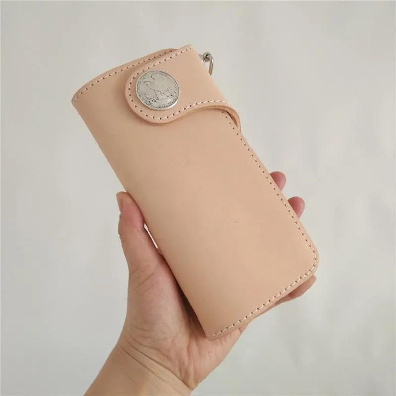 [On Sale] Cool Mens Leather Biker Chain Wallet Badass Long Biker Wallet with Chain