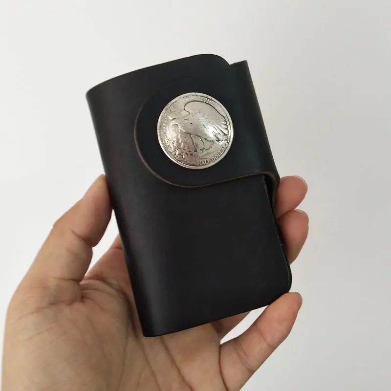 [On Sale] Handmade Mens Leather Biker Key Wallet Cool Small Key Wallet Key Holder