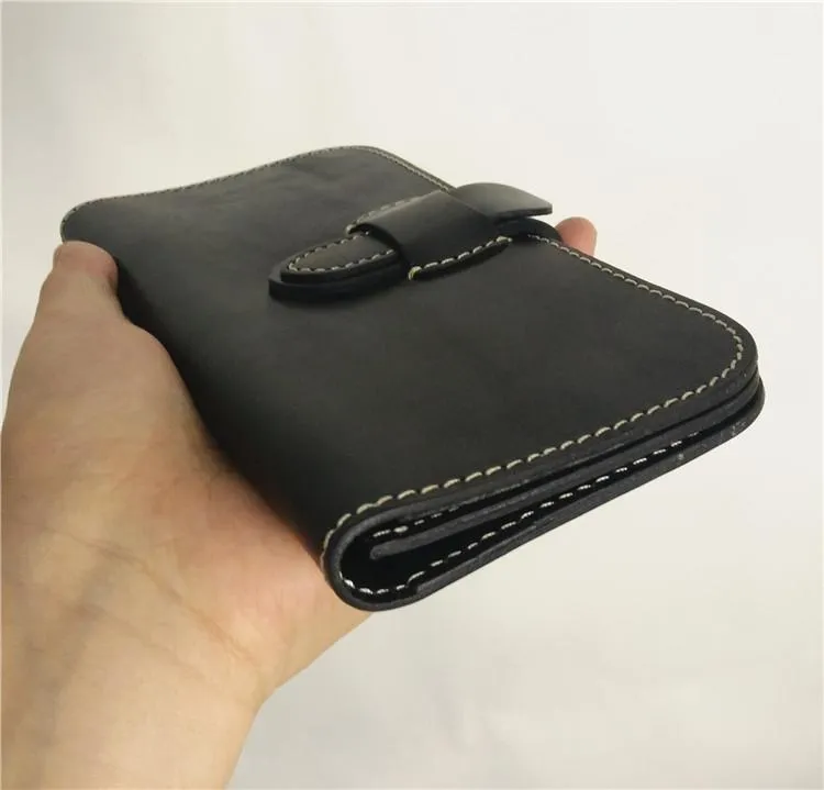 [On Sale] Handmade Vintage Mens Leather Long Wallets Cool Long Wallet for Men
