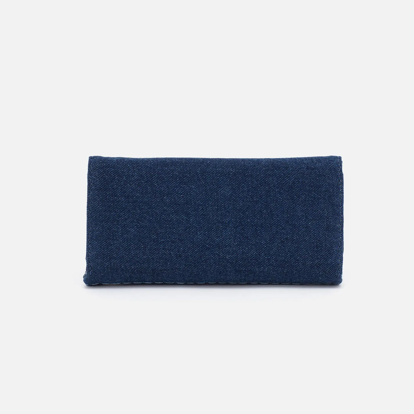 Rachel Continental Wallet In Denim Fabric - Dark Denim