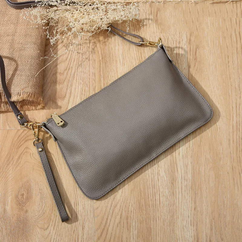 Red Leather Wristlet Wallet Womens Small Minimalist Shoulder Purse Zip Crossbody Purse Slim Shoulder Bag for Women