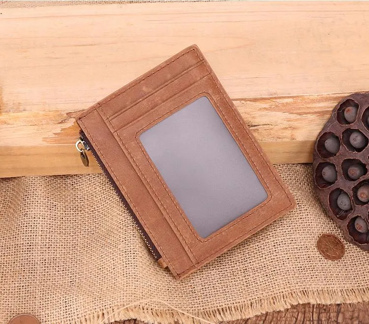 RFID Leather Mens Small Wallet Cardholder Wallet Front Pocket Wallets for Men