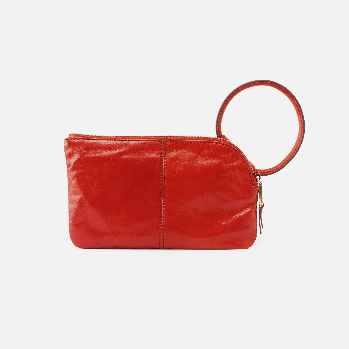 Sable Wristlet In Polished Leather - Grenadine