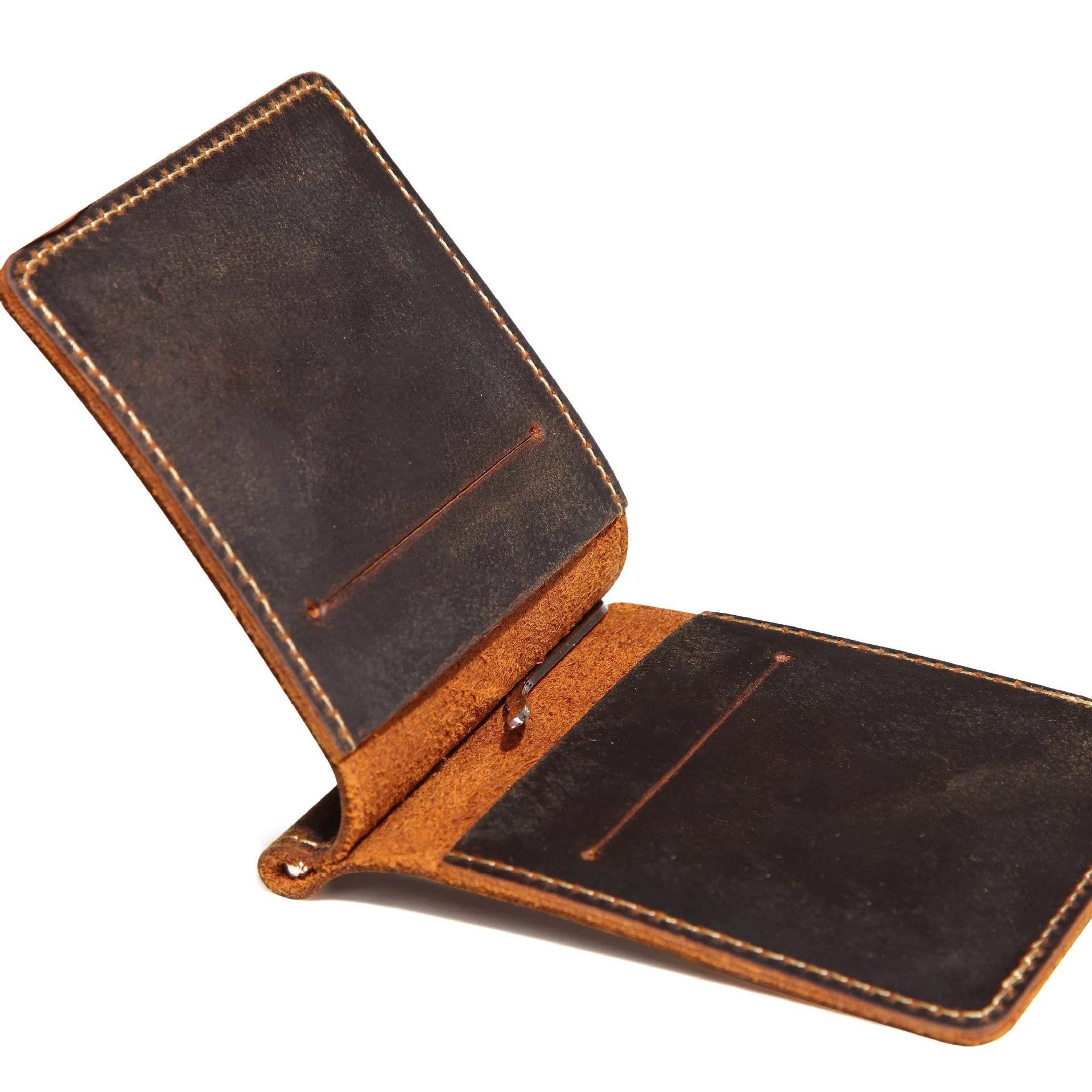 Slim Leather Mens Small Bifold Wallet Money Clip Wallet billfold Wallet Front Pocket Wallet for Men