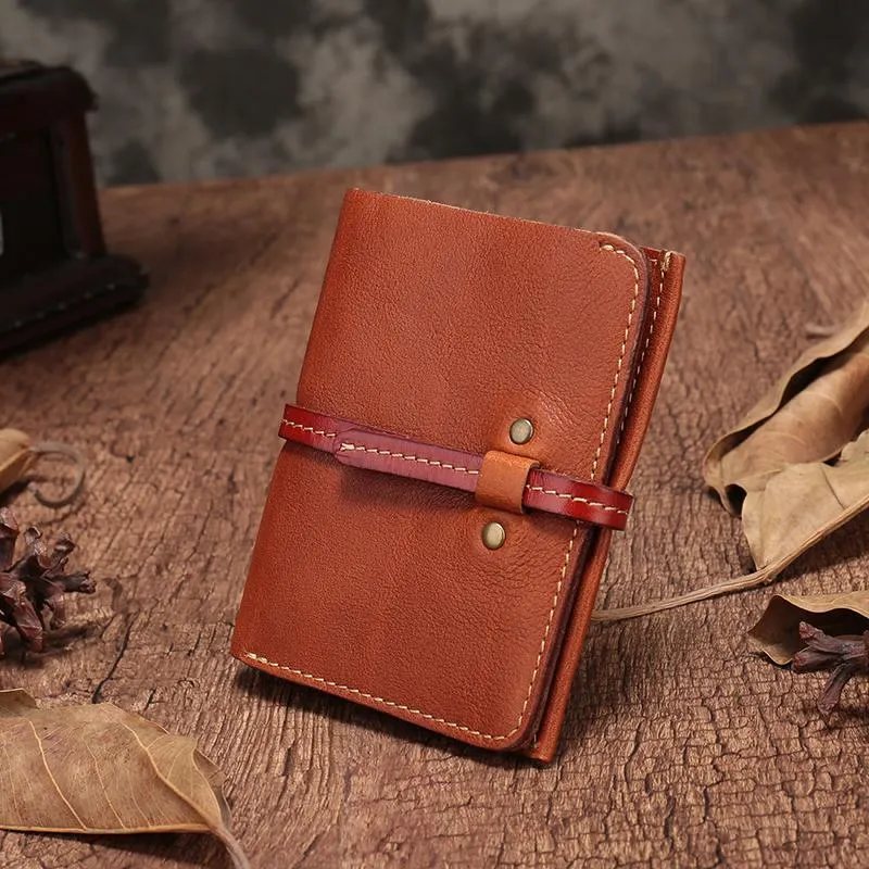 Slim Mens Black Leather Vertical Small billfold Wallet Bifold Brown Small Wallet for Men