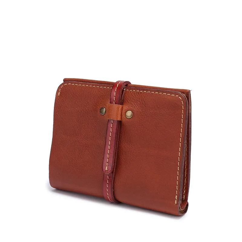Slim Mens Black Leather Vertical Small billfold Wallet Bifold Brown Small Wallet for Men