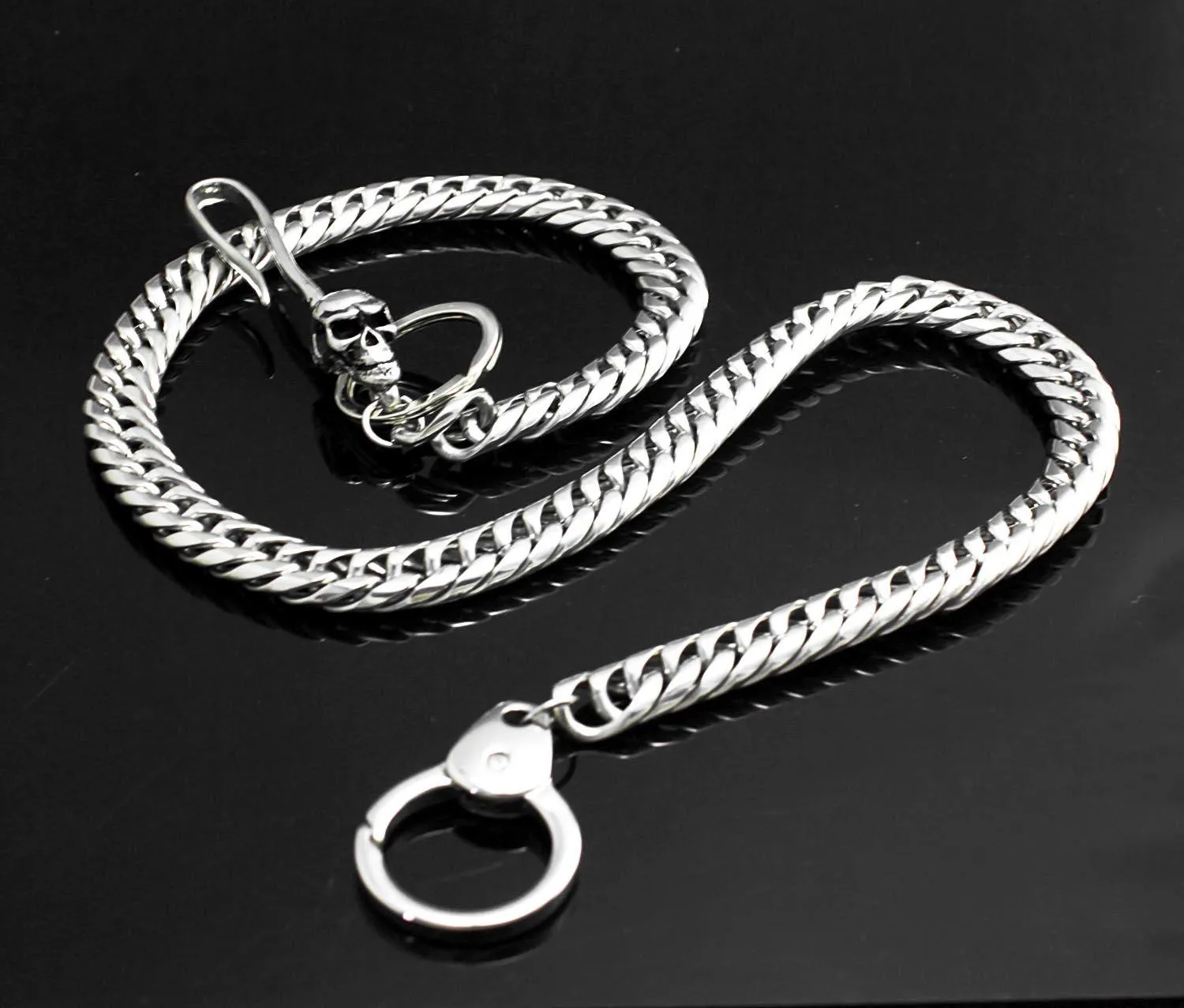 Solid Stainless Steel Skull Wallet Chain Cool Punk Rock Biker Trucker Wallet Chain Trucker Wallet Chain for Men