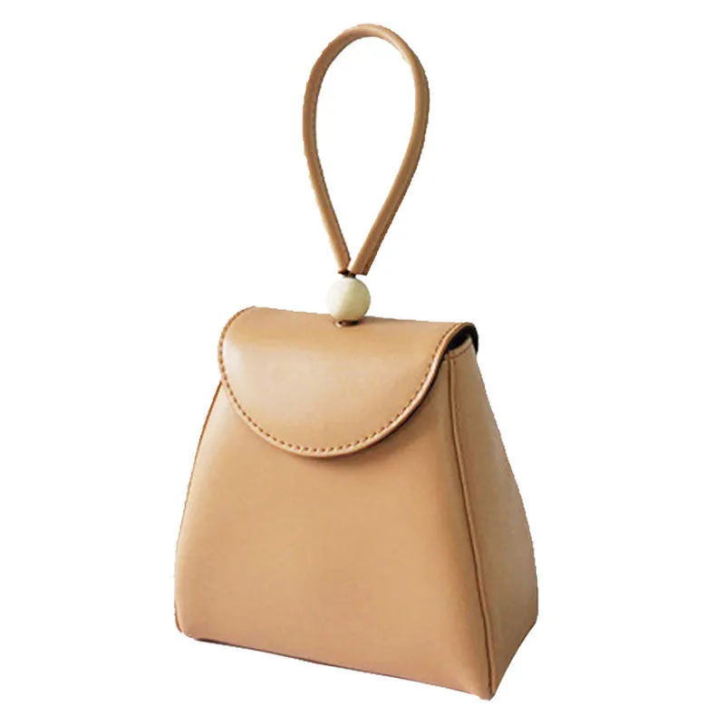 Stylish Leather Beige Womens Handbag Clutch Purse Wristlet Bag for Women