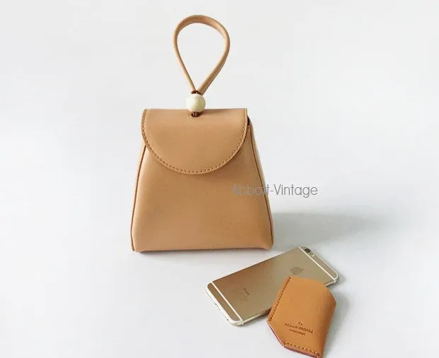 Stylish Leather Beige Womens Handbag Clutch Purse Wristlet Bag for Women