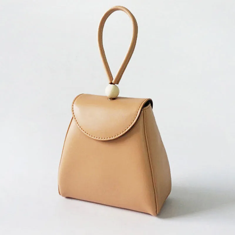 Stylish Leather Beige Womens Handbag Clutch Purse Wristlet Bag for Women