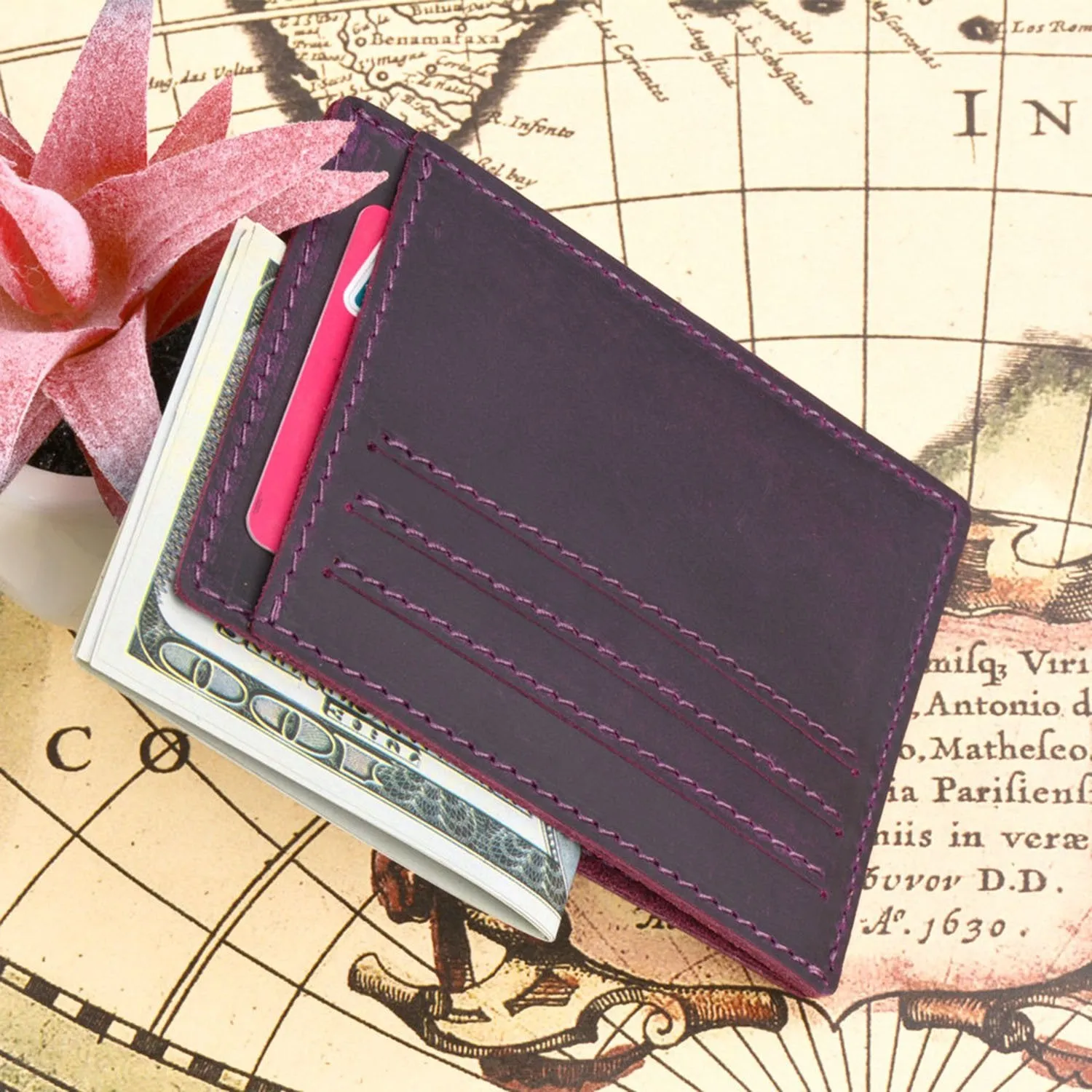 VINTAGE BROWN LEATHER MEN'S FRONT POCKET WALLETs BLACK SLIM CARD billfold WALLET SMALL WALLET FOR MEN