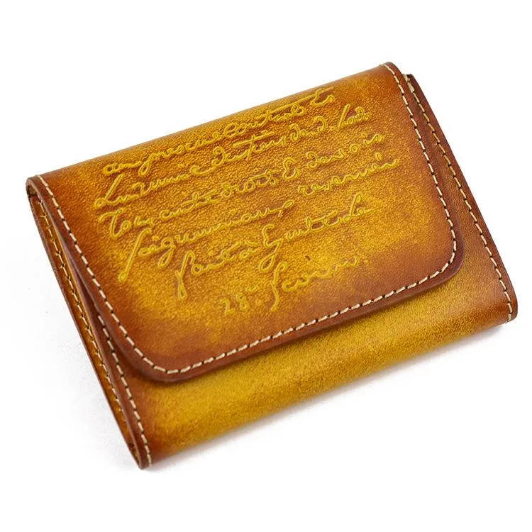 Vintage Brown Leather Men's Small Wallet Black billfold Card Wallet For Men