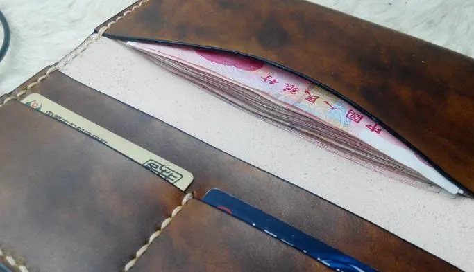 Vintage Coffee Leather Bifold Mens Long Wallet Leather Long Wallets for Men
