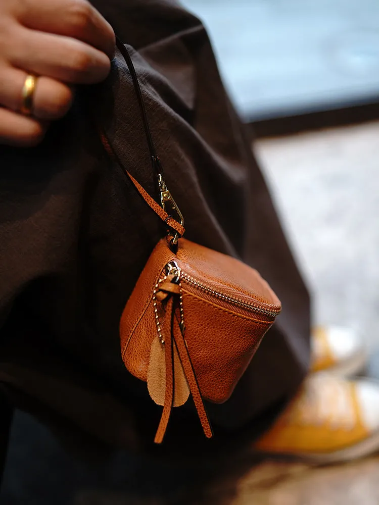 Vintage Green Leather Wristlet Wallet Cube Zip Clutch Wallet Womens Tan Ladies Zip Around Wallets for Women