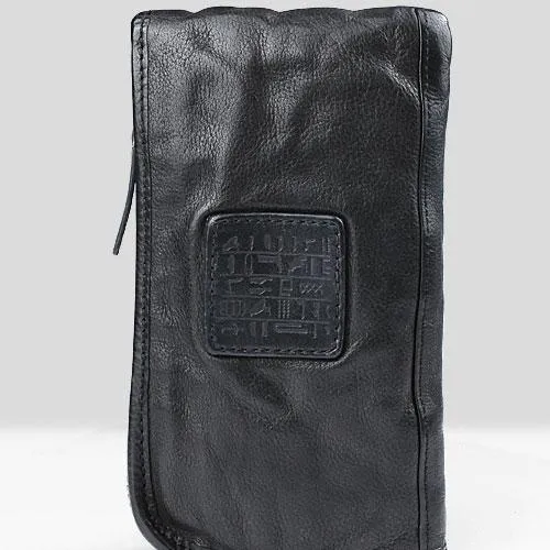 Vintage Leather Mens Cool Long Leather Wallet Wristlet Wallet for Men