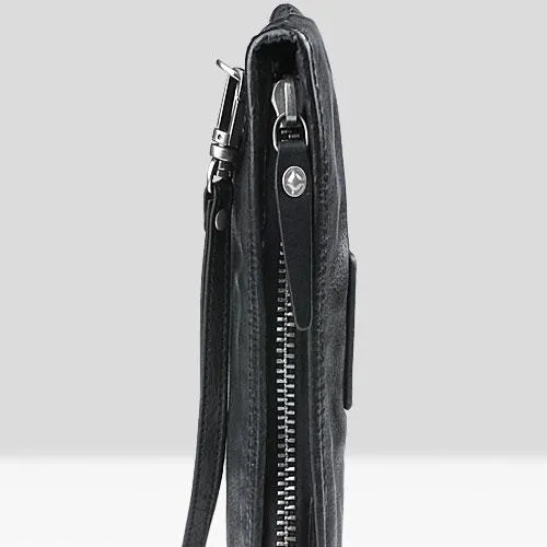 Vintage Leather Mens Cool Long Leather Wallet Wristlet Wallet for Men