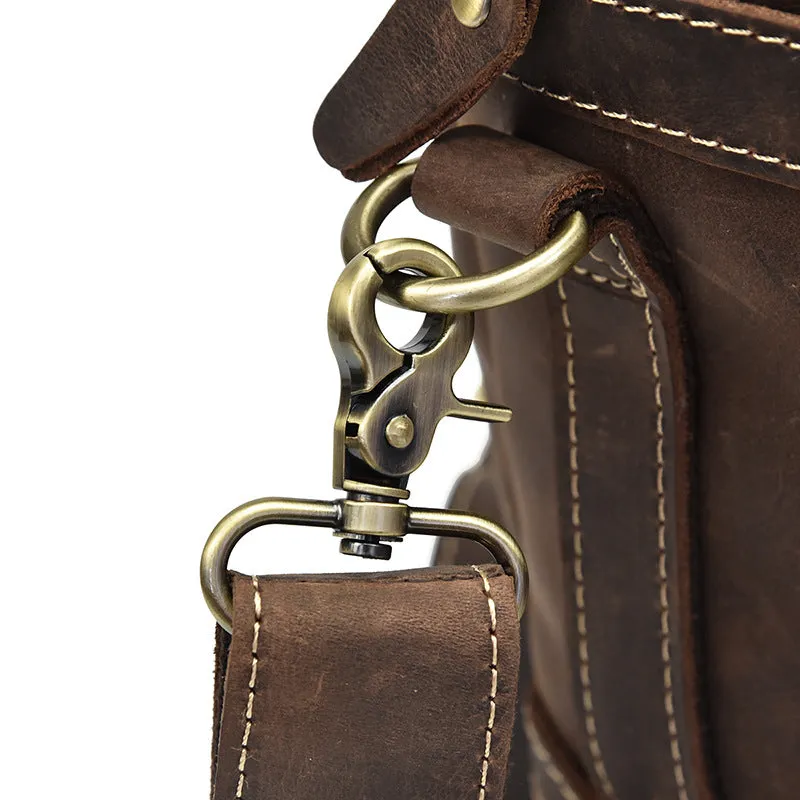 Vintage Leather Mens Travel Bag Backpack Briefcase for men
