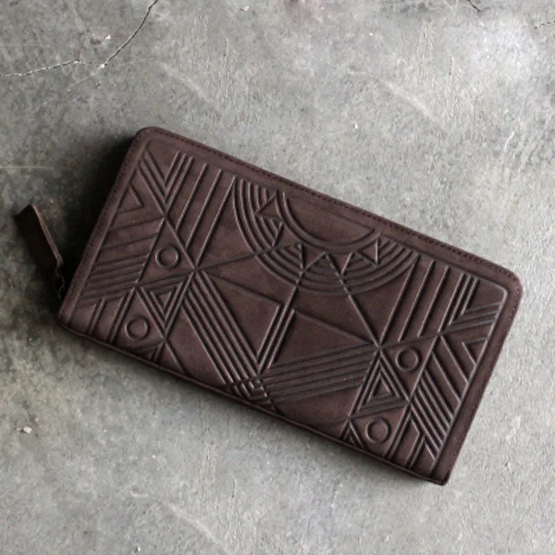 Vintage LEATHER Womens Long Wallet Fashion Zipper Long Wallets FOR Women