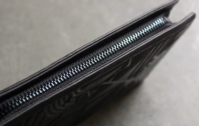 Vintage LEATHER Womens Long Wallet Fashion Zipper Long Wallets FOR Women