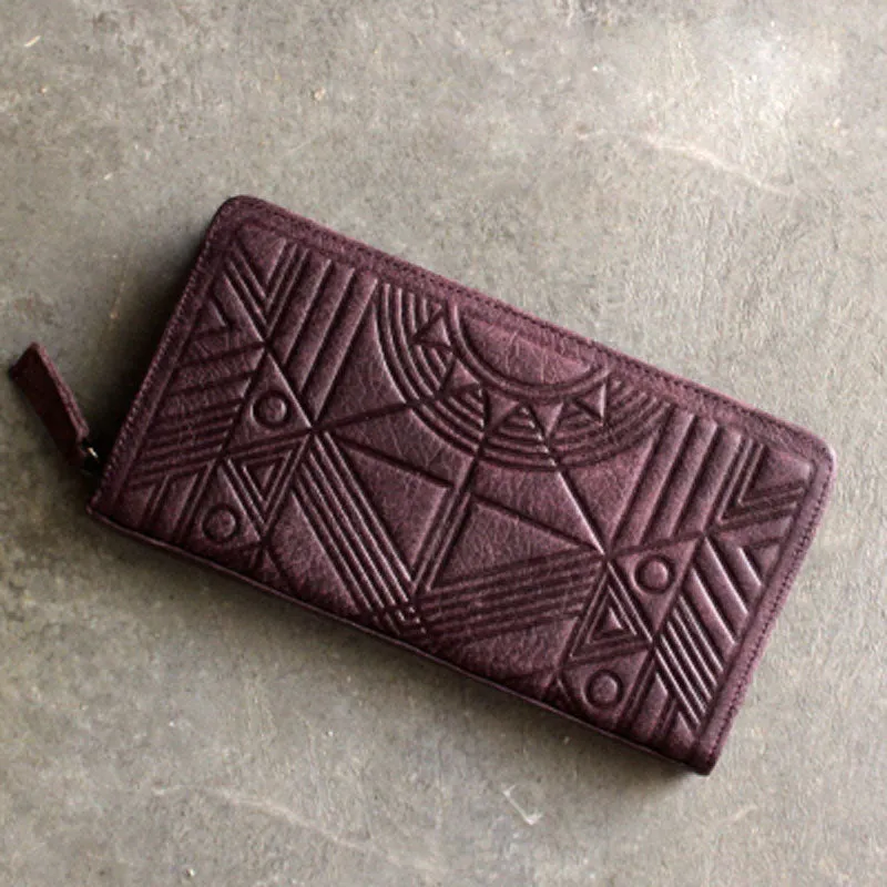 Vintage LEATHER Womens Long Wallet Fashion Zipper Long Wallets FOR Women
