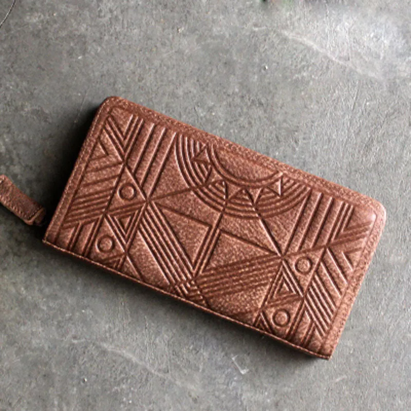 Vintage LEATHER Womens Long Wallet Fashion Zipper Long Wallets FOR Women
